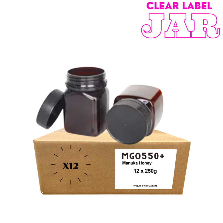 Clear Jar MGO550+ Carton - No Label Mono-Floral