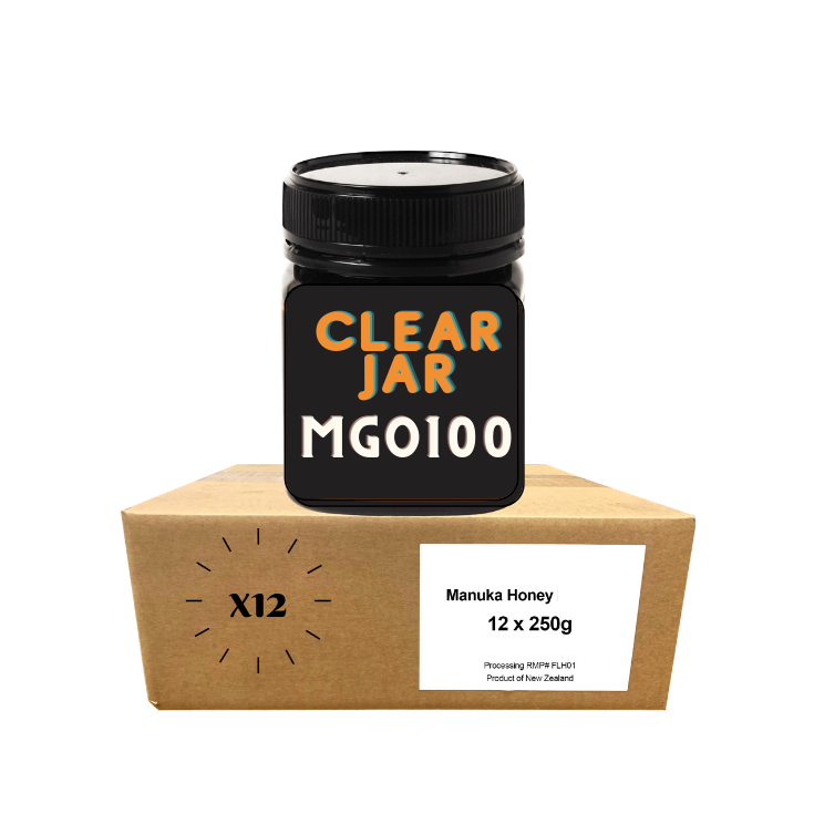 Clear Jar MGO100+ Carton - No Label Mono-Floral